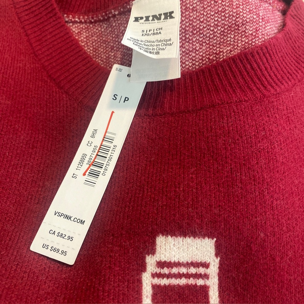 PINK Victoria's Secret Red 'So Hot!' Crewneck Sweater S - Picture 8 of 8